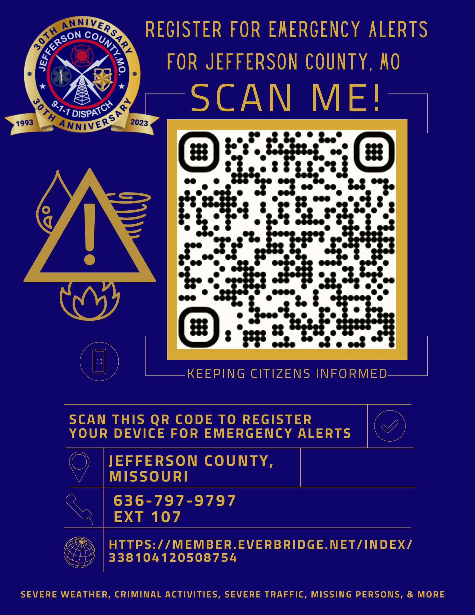 Emergency Alert Flyer with QR Code